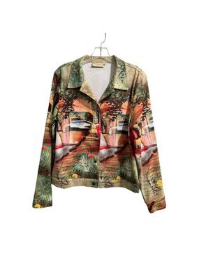 Impulse California Floral Hippie Jacket Womens Large Vibrant Multicolor Boho USA